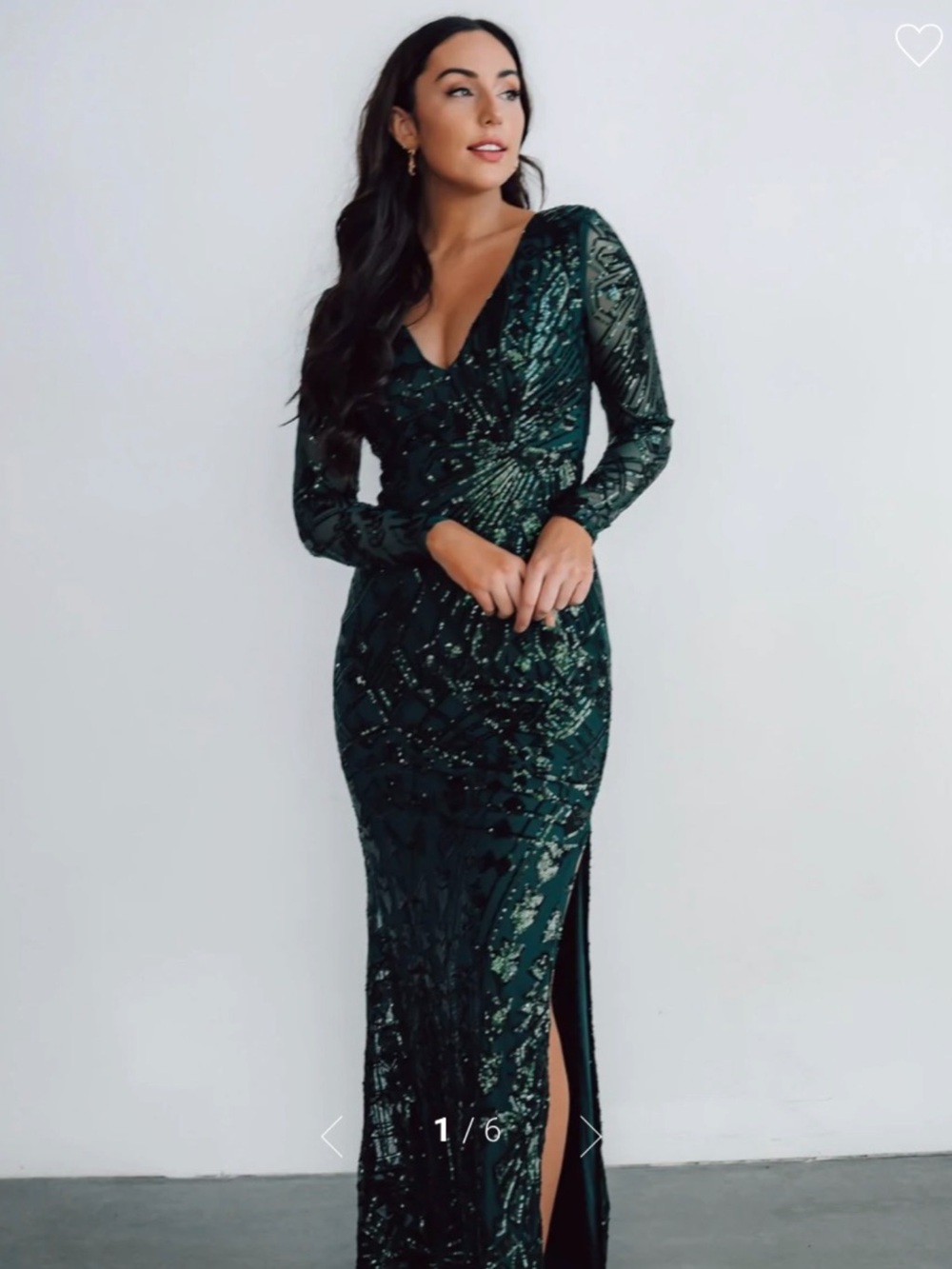 Baltic Born Emerald Green Sequin Maxi Gown